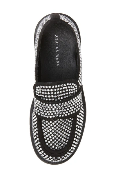 Shop Azalea Wang Hemmy Crystal Lug Sole Loafer In Black