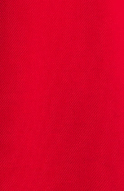 Lacoste Timeless Red Polo With Ribbed Details In Red