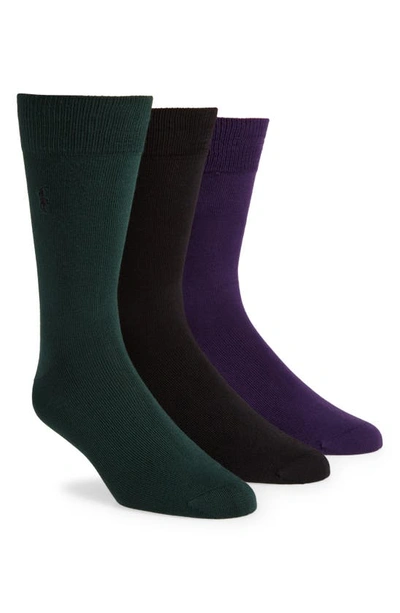 Shop Polo Ralph Lauren Assorted 3-pack Supersoft Socks In College Green