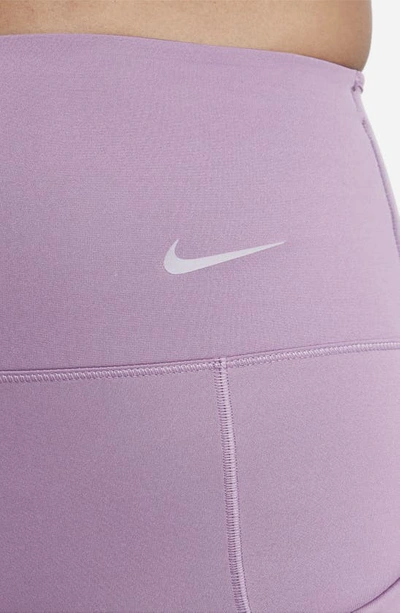 Shop Nike Dri-fit Firm Support High Waist Biker Shorts In Violet Dust/black