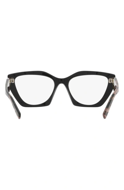 Prada 54mm Cat Eye Optical Glasses In Black