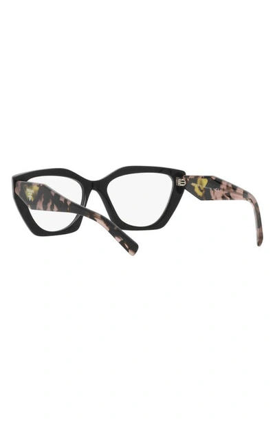 Prada 54mm Cat Eye Optical Glasses In Black
