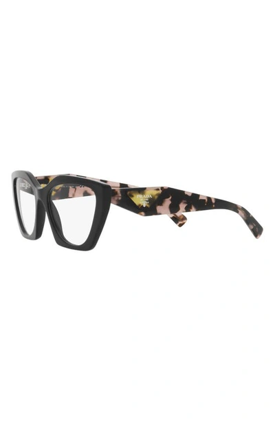 Prada 54mm Cat Eye Optical Glasses In Black