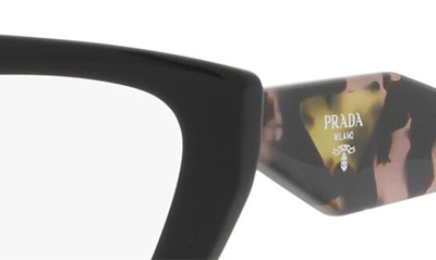 Prada 54mm Cat Eye Optical Glasses In Black