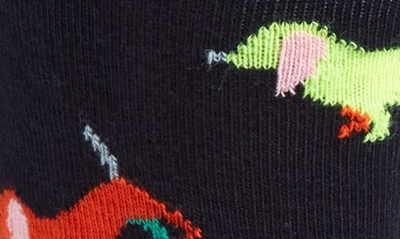 Happy Socks Puppy Love Crew Socks In Navy