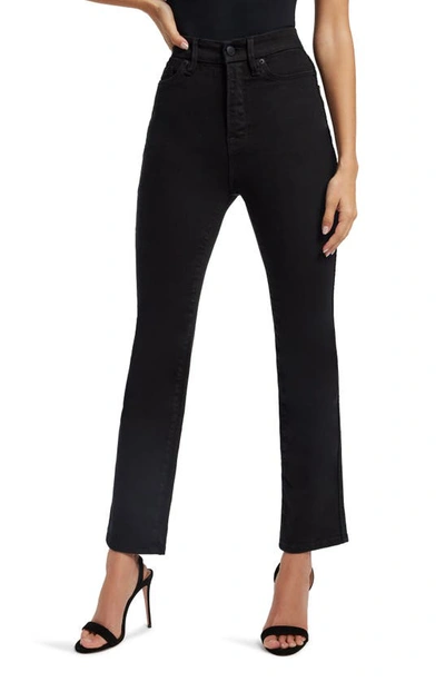 Shop Good American Good Curve High Waist Straight Leg Jeans In Black 001