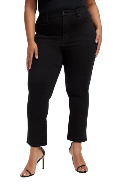 Shop Good American Good Curve High Waist Straight Leg Jeans In Black 001