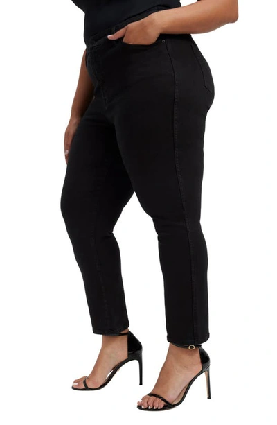 Shop Good American Good Curve High Waist Straight Leg Jeans In Black 001