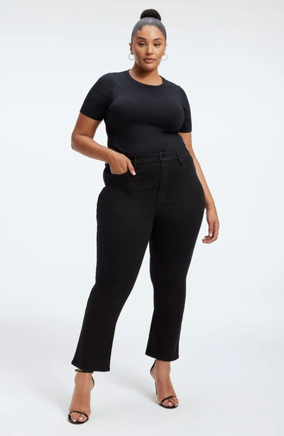 Good American Good Curve High Waist Straight Leg Jeans In Black 001