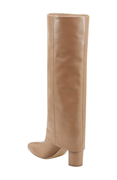 Shop Marc Fisher Ltd Leina Foldover Shaft Pointed Toe Knee High Boot In Medium Natural 101