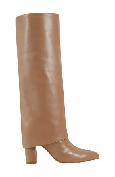 Shop Marc Fisher Ltd Leina Foldover Shaft Pointed Toe Knee High Boot In Medium Natural 101