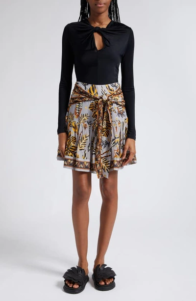 Shop Farm Rio Floral Tapestry Skirt In Silver