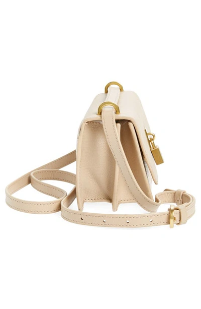 Shop Ted Baker Mini Sloane Padlock Leather Shoulder Bag In Taupe