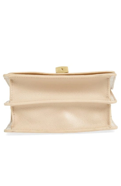 Shop Ted Baker Mini Sloane Padlock Leather Shoulder Bag In Taupe