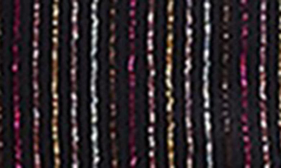 Shop French Connection Paula Metallic Stripe Long Sleeve Midi Dress In Blackout Multi