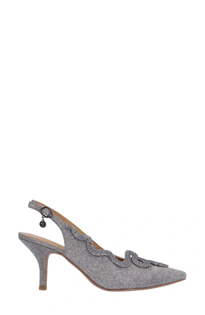 J. Reneé Fedosia Slingback Pointed Toe Pump In Pewter