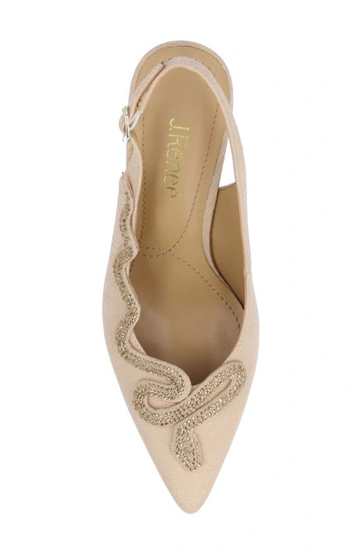 J. Reneé Fedosia Slingback Pointed Toe Pump In Beige