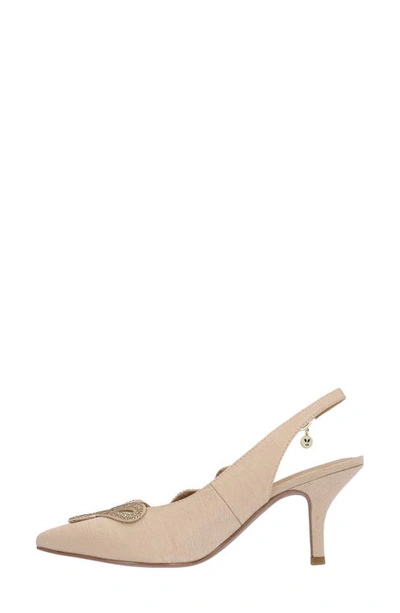J. Reneé Fedosia Slingback Pointed Toe Pump In Beige