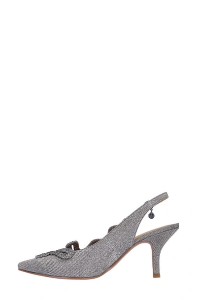 J. Reneé Fedosia Slingback Pointed Toe Pump In Pewter