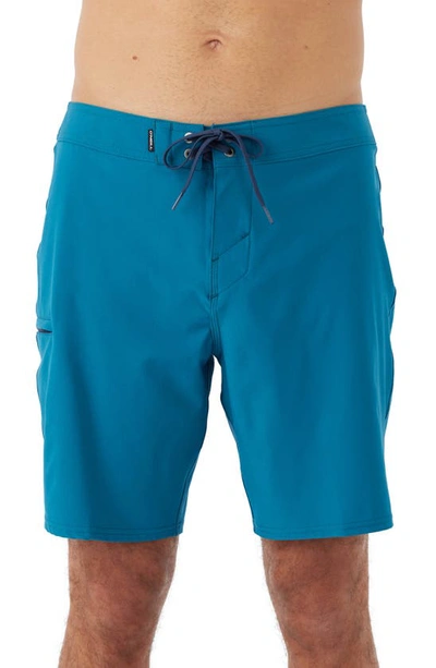 Shop O'neill Hyperfreak Heat Solid Board Shorts In Bay Blue