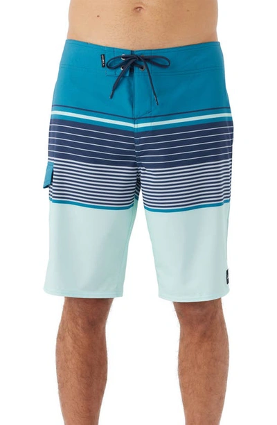 Shop O'neill Lennox Stripe Board Shorts In Light Jade