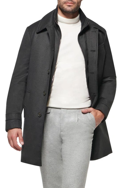 Shop Norwegian Wool Waterproof Virgin Wool & Silk Down Coat With Removable Bib In Dark Graphite