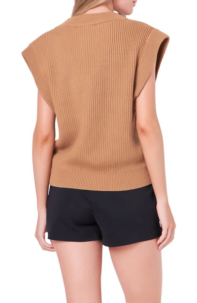 English Factory Oversized Knit Sweater Vest In Camel In Brown