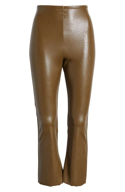 Commando Faux Leather Crop Flare Leggings In Cadet