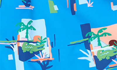 Shop Lacoste Palm Print Swim Trunks In Fyf Ethereal/ Multico