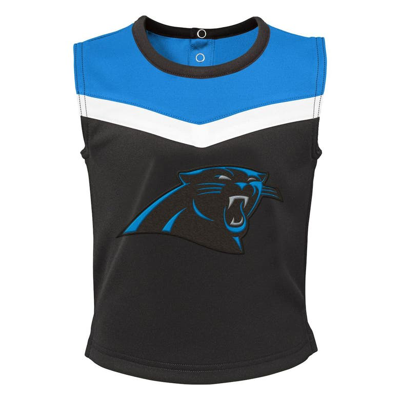 Shop Outerstuff Girls Toddler Black Carolina Panthers Spirit Cheer Two-piece Cheerleader Set With Bloomers