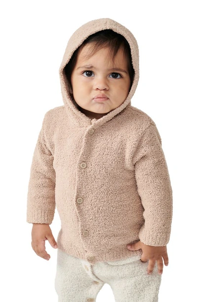 7 A.m. Enfant Fuzzy Hooded Cardigan In Pecan