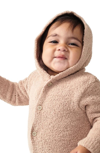 7 A.m. Enfant Fuzzy Hooded Cardigan In Pecan