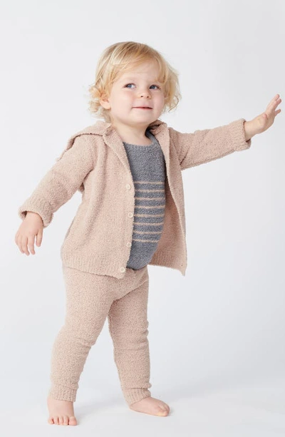 7 A.m. Enfant Fuzzy Hooded Cardigan In Pecan