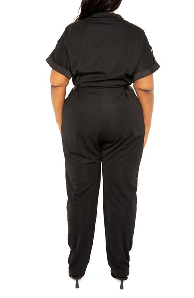 Shop Buxom Couture Buckle Detail Jumpsuit In Black