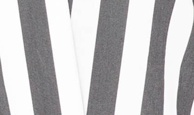 Shop Buxom Couture Stripe Ruffle Bow Neck Shirt In Black