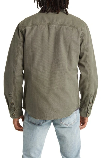 Shop Marine Layer Broken-in Canvas Button-up Overshirt In Vetiver