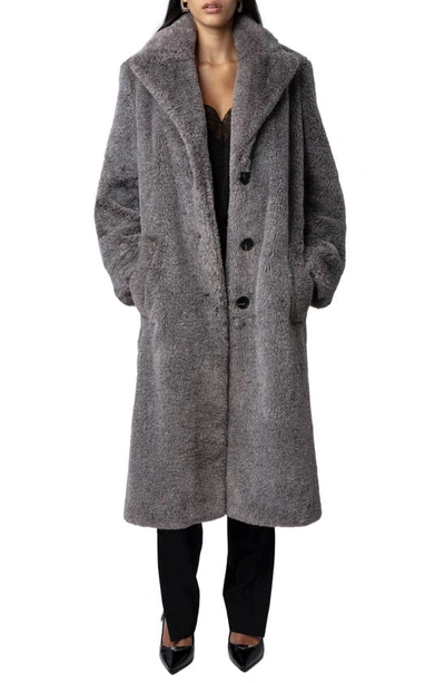 Shop Zadig & Voltaire Monacoco Faux Fur Coat In Fauve