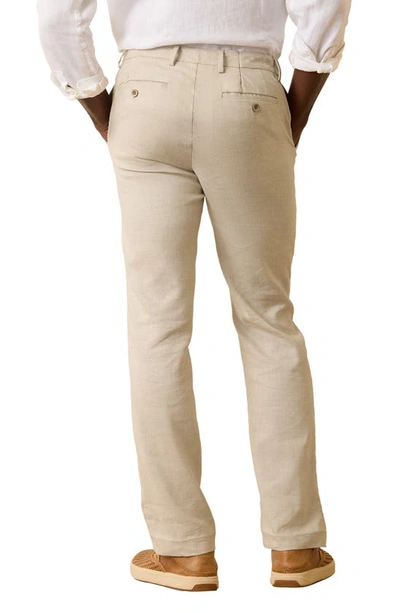 Tommy Bahama Mahalo Bay Flat Front Linen-blend Pant In Stone Khaki