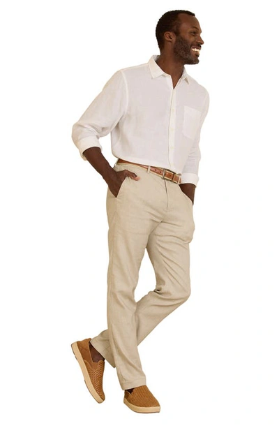 Tommy Bahama Mahalo Bay Flat Front Linen-blend Pant In Stone Khaki