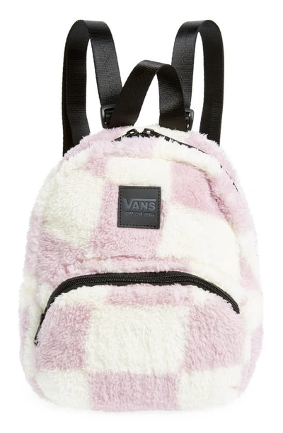 Vans Black Sheep Checkerboard Faux Fur Backpack In Lavender Frost | ModeSens