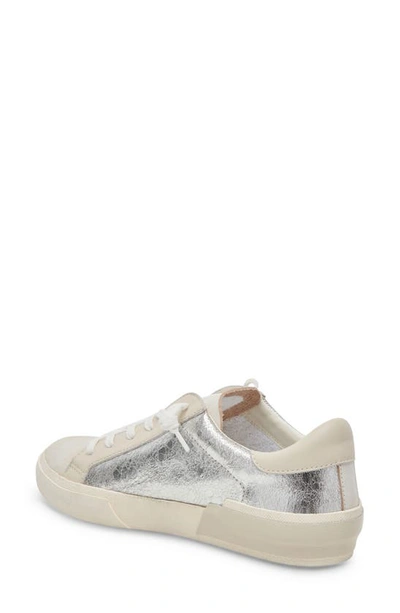 Shop Dolce Vita Zina Sneaker In Chrome Distressed Leather
