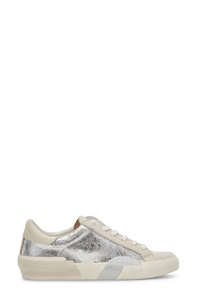 Shop Dolce Vita Zina Sneaker In Chrome Distressed Leather