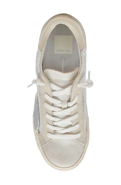 Shop Dolce Vita Zina Sneaker In Chrome Distressed Leather