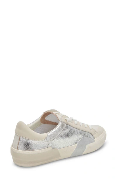 Shop Dolce Vita Zina Sneaker In Chrome Distressed Leather