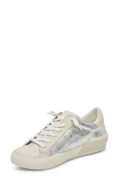 Shop Dolce Vita Zina Sneaker In Chrome Distressed Leather