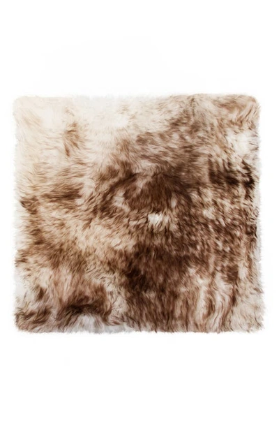 Shop Natural Genuine Shearling Chair Pad In Gradient Chocolate
