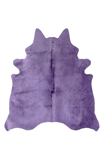 Shop Natural Geneva Genuine Cowhide Rug In Purple