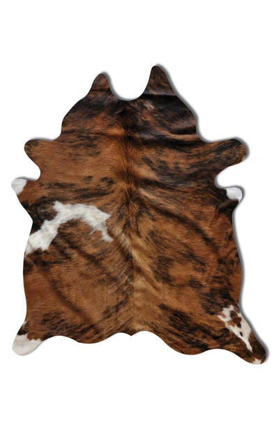 Shop Natural Genuine Cowhide Rug In Classic Brindle