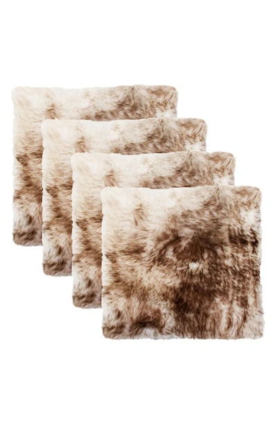Shop Natural 4-pack Genuine Sheepskin Chair Pads In Gradient Chocolate
