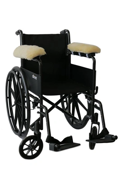 Shop Natural Medical Genuine Sheepskin Wheelchair Arm Covers In Cornsilk